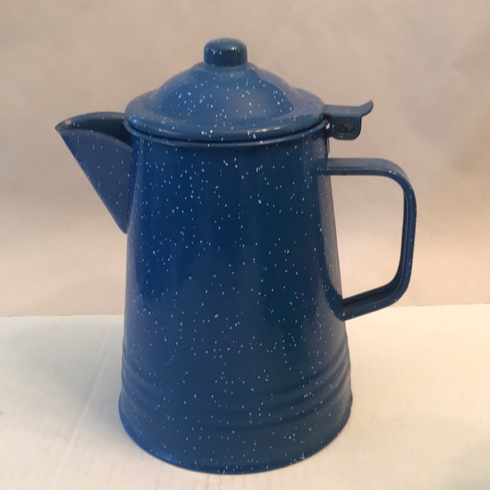 Enamel Speckled Coffee Pot 9” by 6”